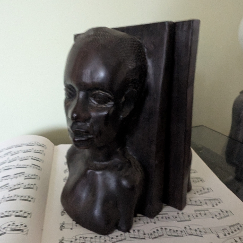 Vintage African Carved Bust Bookends - Picture 3 of 10